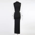 Elegant Black Sleeveless Bandage Sexy Dress for Women Club Party Backless Tank Dresses Skinny Fashion Summer
