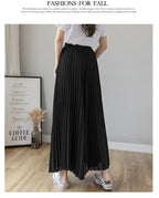 Women Elegant Chiffon High Waist Wide Leg Pants Casual Korean Fashion Pleated Loose Trousers Clothes Comodi Pantalones De Mujer