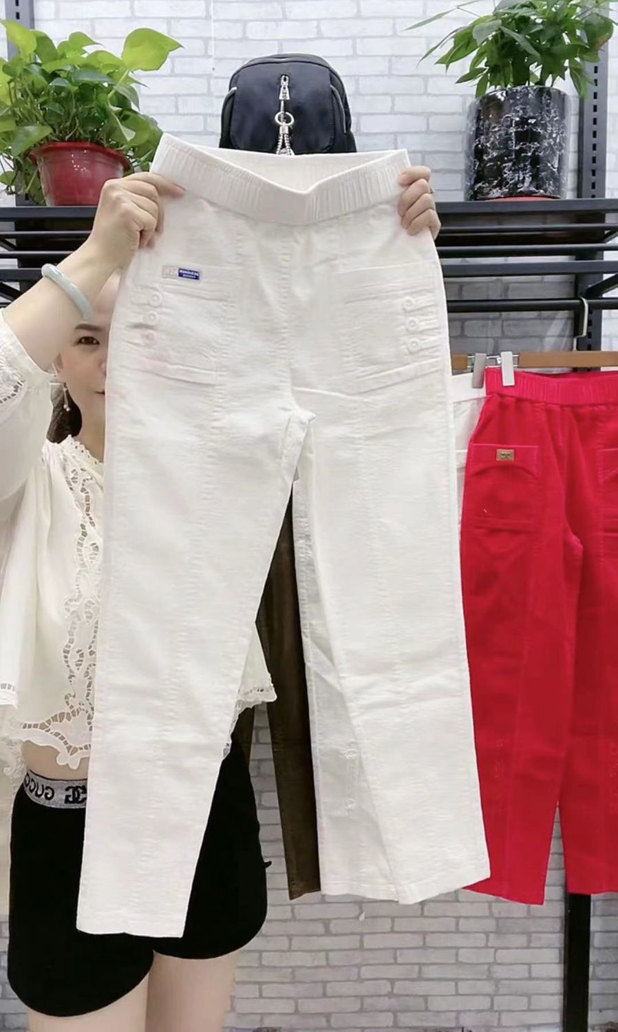 Elegant Women Streetwear Korean Fashion Casual Pant Solid Corduroy Harlan Button Pockets Pants New Autumn Winter Pants