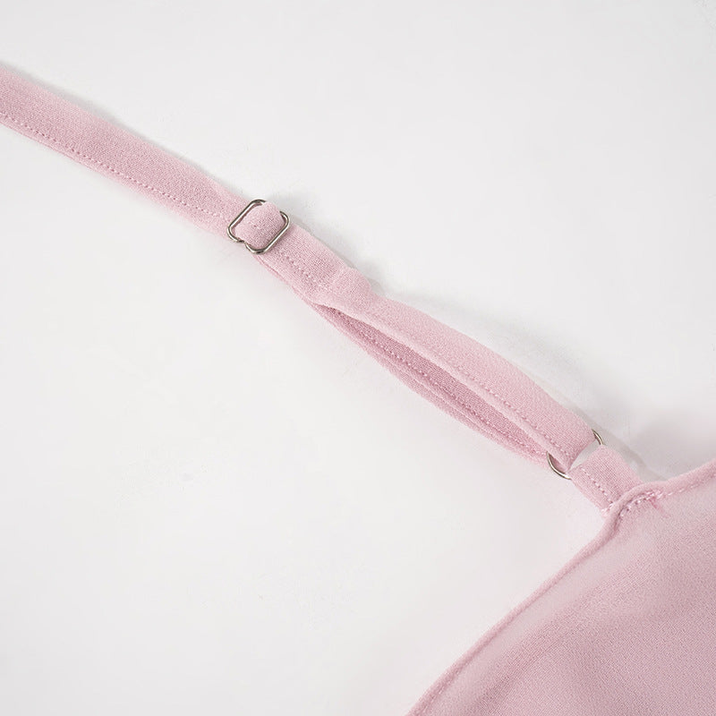 Gtpdpllt Perspective Women's Dress Summer Long Sleeve Swinging Collar Chiffon Backless Sexy Party Dresses Clubwear Outfits