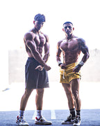 High Quality YA Shorts Men Summer Cotton Comfort Steel Print Sweatpants Skinny Jogging Fitness Shorts Sports Short Pants