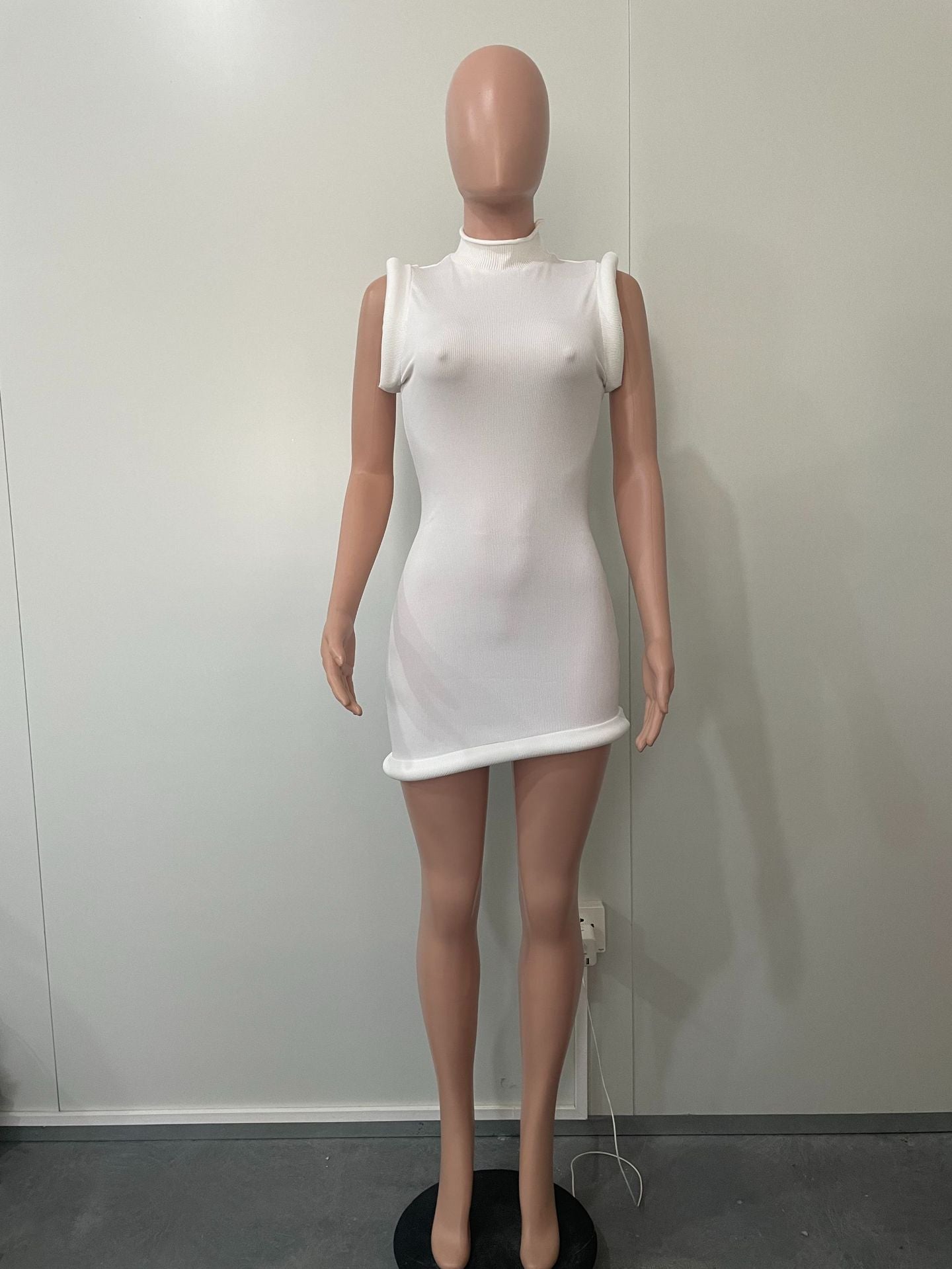 CM.YAYA Women Stand Collar Sleeveless Bodycon Midi Dress 2024 Summer Solid Evening Party Club Fashion Dresses Vestidos