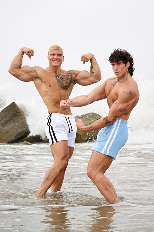 High Quality YA Shorts Men Summer Cotton Comfort Steel Print Sweatpants Skinny Jogging Fitness Shorts Sports Short Pants