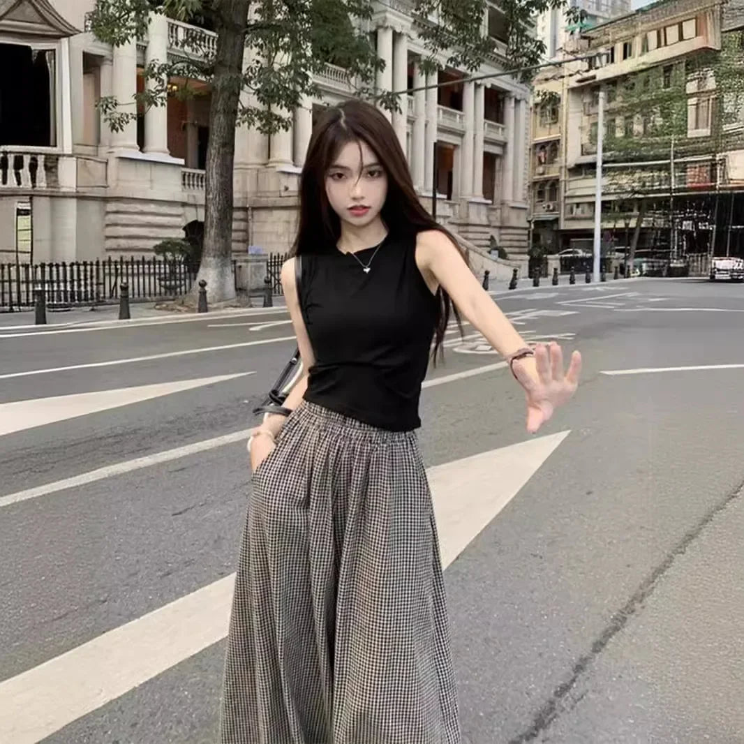 Summer Women's Fashion Slimming Cute Matching Set Conceal Meat Two-Piece Set Cool plus Size Age-Defying Chinese Brand