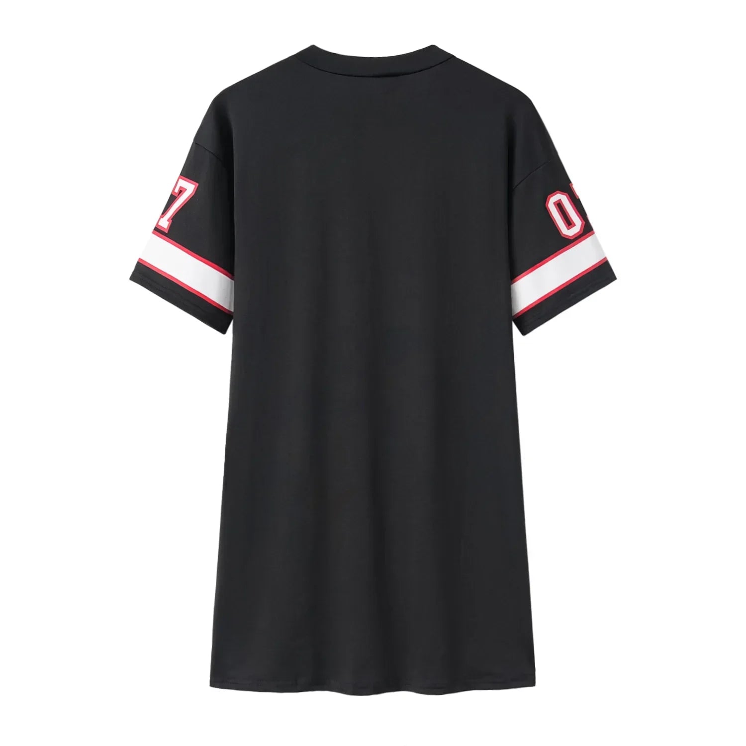 European and American CloThing Summer 07 LeTTer PrinTed Mid-lengTh T-shirT V Skin-friendly Milk Silk Collar Pullover ShorT-sl...