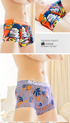 Lightweight Ice Silk Mens Underwear Elastic waistband Boyshorts Cotton 3D-Pouth Youth Boxer shorts Loose Male Boxer Underpants