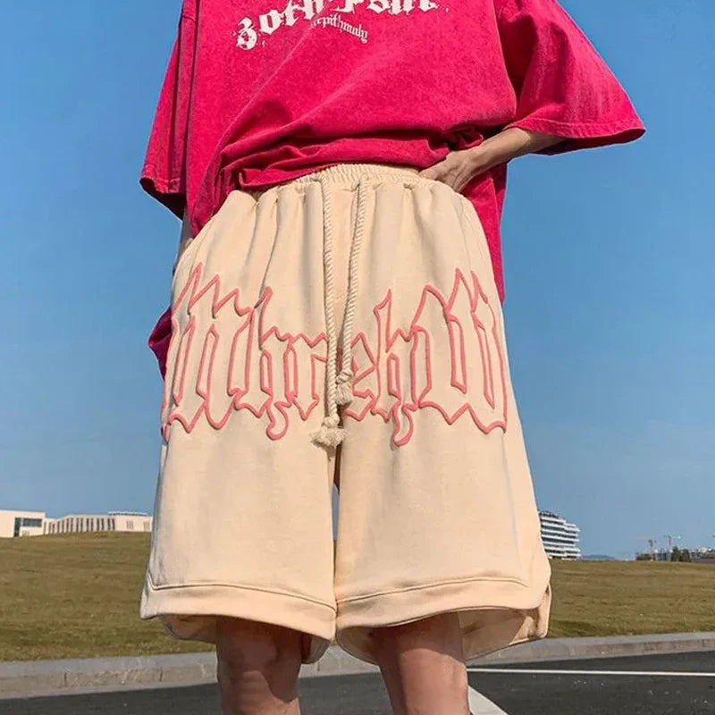 Y2k Shorts For Men 2025 Summer Letter Foam Print Loose Sweatpants Gym Oversized Basketball Shorts Pants Hip Hop Streetwear 8XL