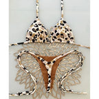 Swimwear Women Leopard Printed Sexy Bikini Set Striped Beachwear Summer Swimsuit Two-pieces Thong Bathing Suit Biquinis