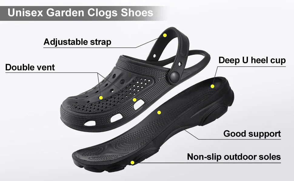 Evshine Classic Hole Beach Slippers With Arch Support Unisex Comfort Anti-slip Sandals Garden Shoes Men's Summer Clogs Sandals
