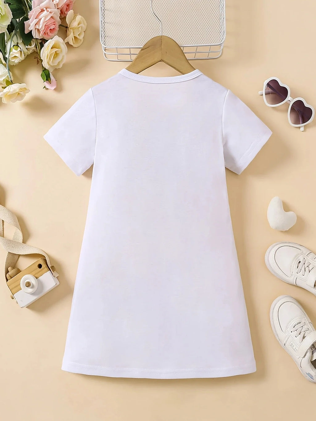 Girl's casual jumpsuit is soft and comfortable, stylish, simple and breathable A-line skirt | Love butterfly print dress