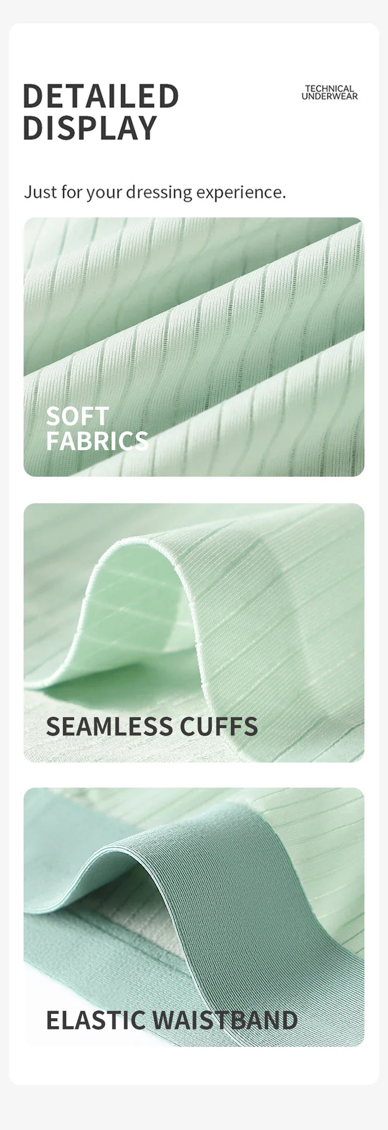 MiiOW 3Pcs Soft Ice Silk Men Boxer Underwear Men's Panties Summer Breathable Striped Underpants Male Antibacterial Boxers Trunks