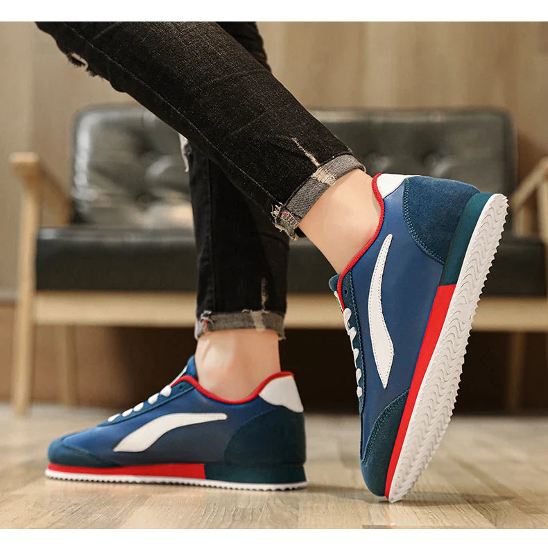 Trend Classic Running Shoes Men Suede Leather Mens Blue Sneakers Comfort Flat Jogging Shoes Man Athletic Shoes zapatillas hombre