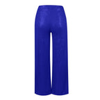 Women's Fashion Solid Color High Waist Sequin Side Zipper Draped Wide Leg Pants Pants for Women Women's Pants Women's Pants 2024