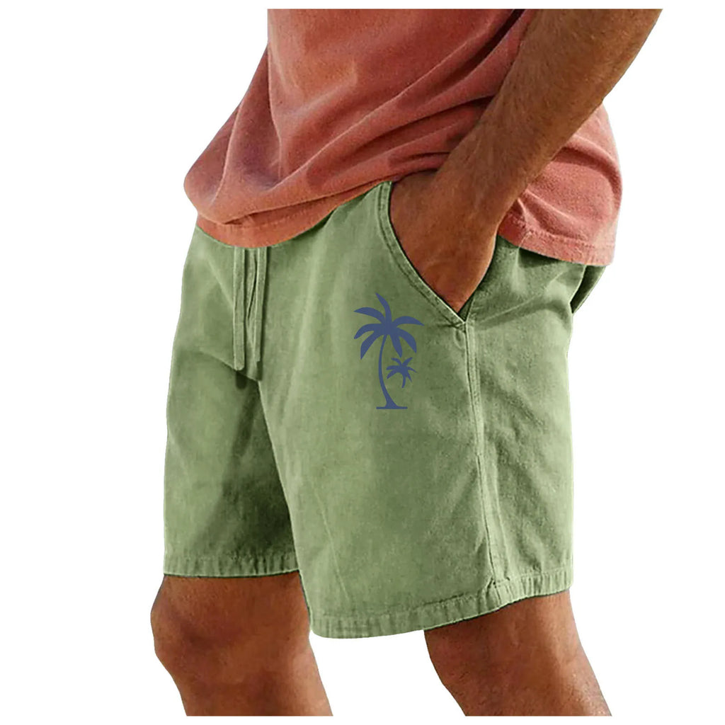 Men Cotton Shorts Resort 3D Printed Shorts Elastic Waist Drawstring Style Holiday Beach Women's Lightweight Hiking Cargo Pants