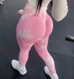 Women Tiedye Gym Leggings Seamless Mujer Push Up Seamless Pants Scrunch Sports Fitness High Waist Workout Yoga Leggins Drop Ship