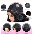 Geeta Half Wigs Human Hair Kinky Curly 3 In 1 Human Hair Wig Seamless Flip Over Half Wig Beginner Friendly Curly Wigs for Women