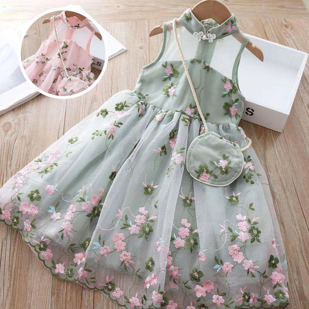 Baby Girls Summer Clothes Kids Dresses for Girls 2-7Y Embroidery Lace Flower Party Wedding Dress Children Girls Princess Dress