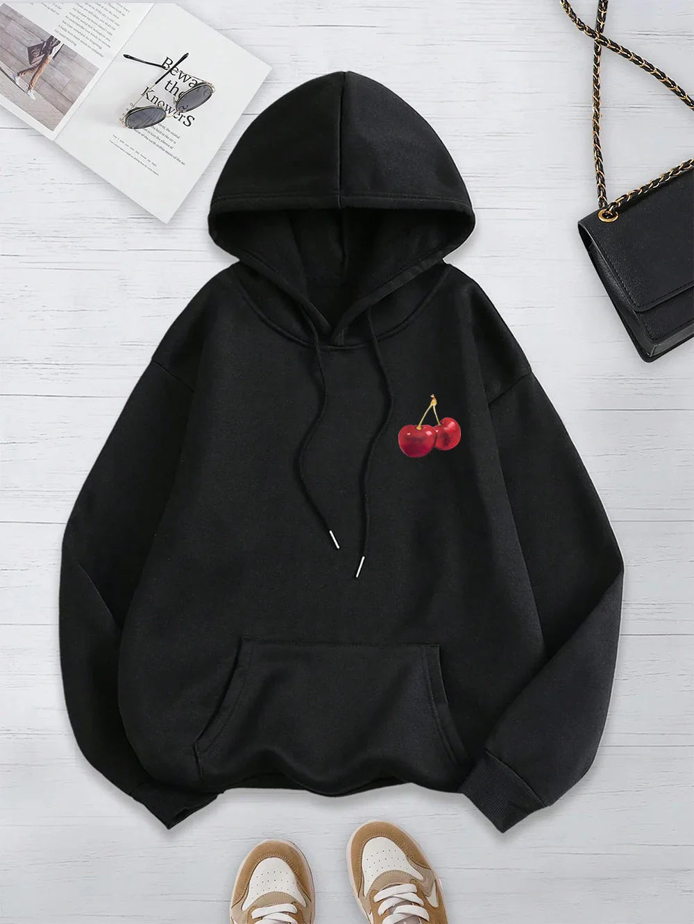 Cherries Cosh Valentine Funny Print Hoody Men Women Hip Hop Pullover Hoodie Loose Warm Sweatshirt Fashion Fleece Clothing Couple