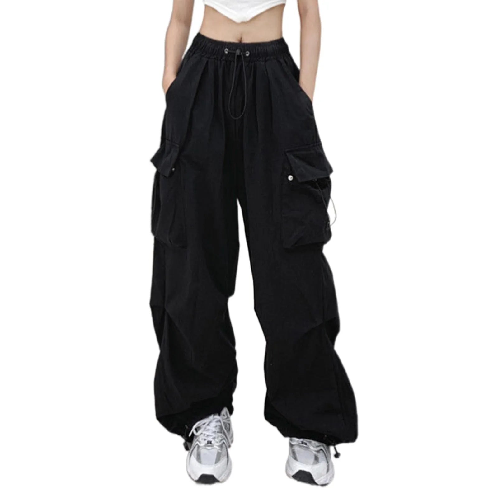 Green Women Baggy New Pants Cargo Trousers Streetwear Multi Pockets Casual Loose Trousers Outdoor Tracksuit Women Pants