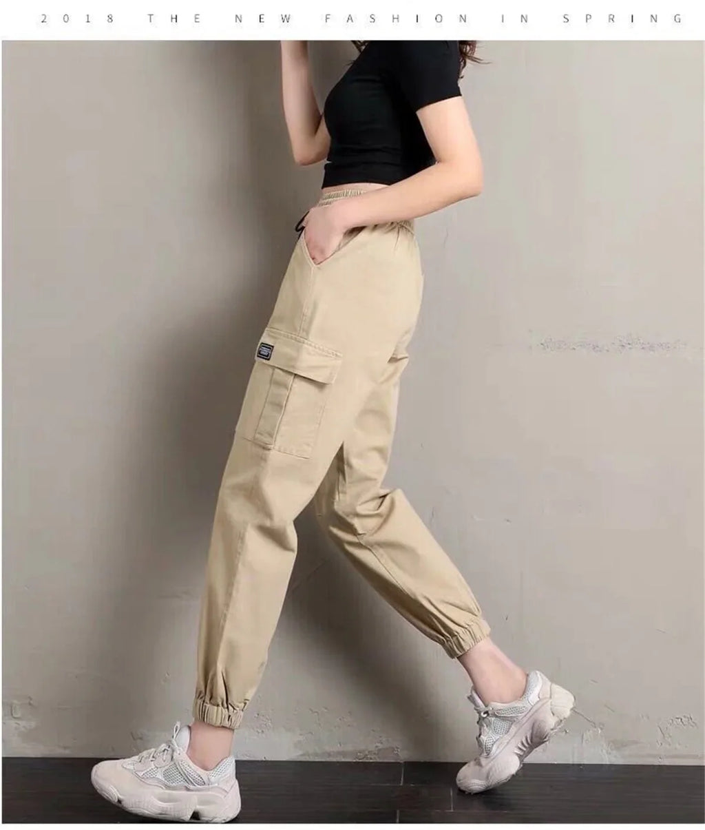 Cool Cargo Pants Women Casual Harajuku  Joggers High Waist Loose Female Hip Hop Trousers Korean Punk Pants Funny Capri Femme