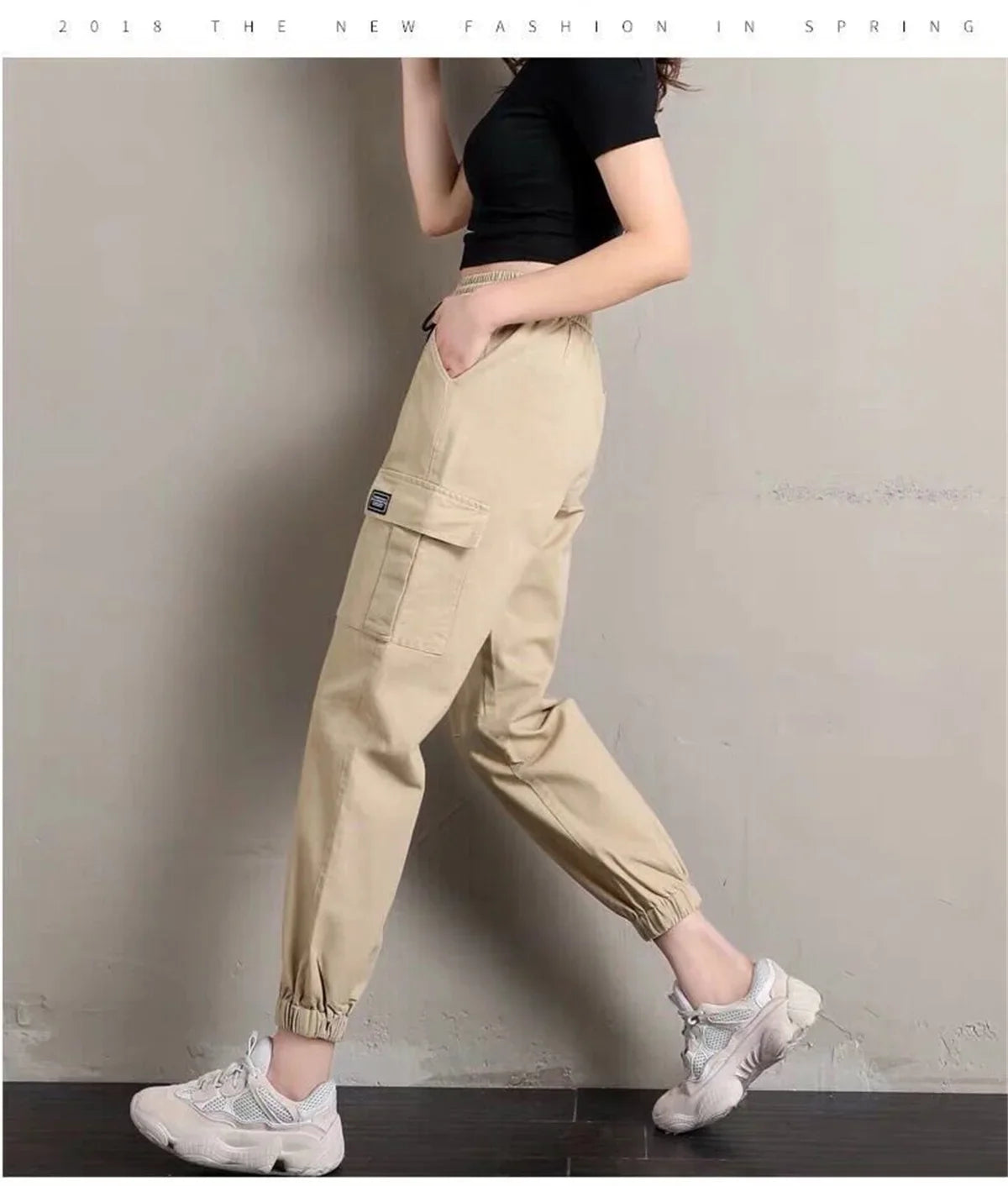 Cool Cargo Pants Women Casual Harajuku  Joggers High Waist Loose Female Hip Hop Trousers Korean Punk Pants Funny Capri Femme