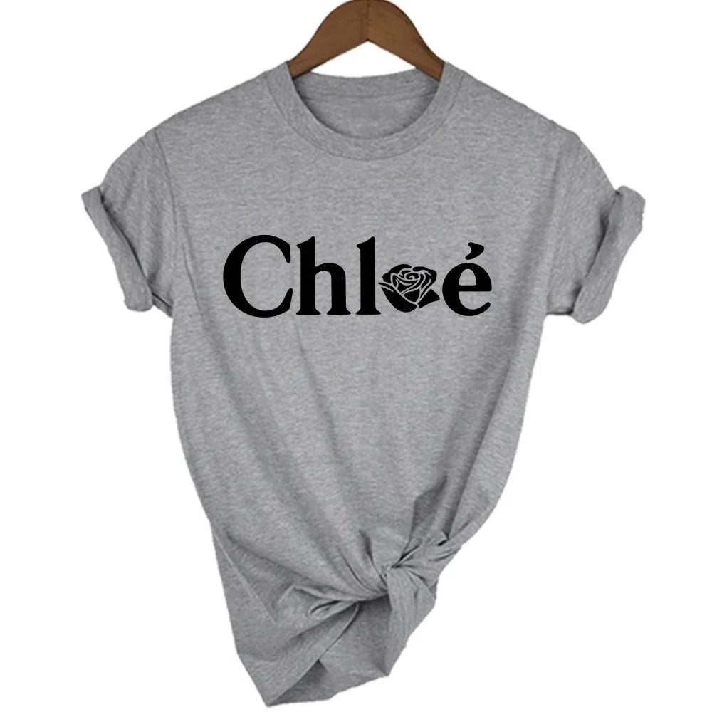 High Quality T-shirt 2025 Summer Luxury Brand Alphabet Print T-shirt Women's Fashion Graphic Women's Top Street Women's Shirt