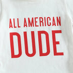 Citgeett Summer Independence Day Toddler Boys Outfits Short Sleeve Letter Print T-Shirts + Front Shorts Clothes Set