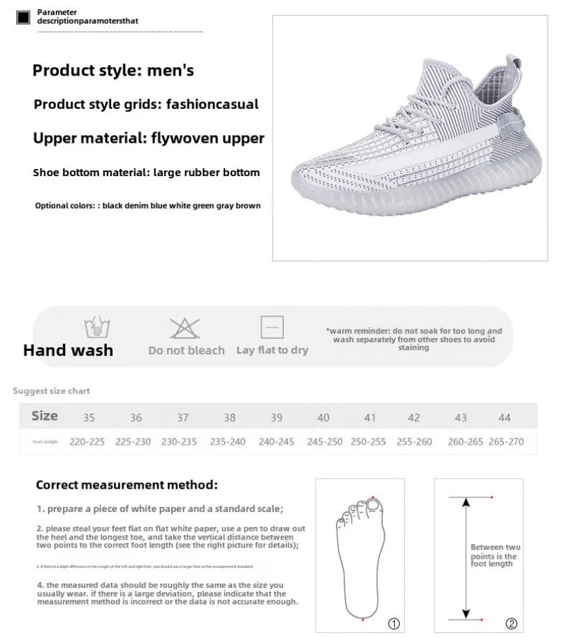 Mesh Breathable Coconut Shoes New Men's Shoes Summer 2025 Versatile Trend Casual Flying Shoes Student Sports Men's Shoes