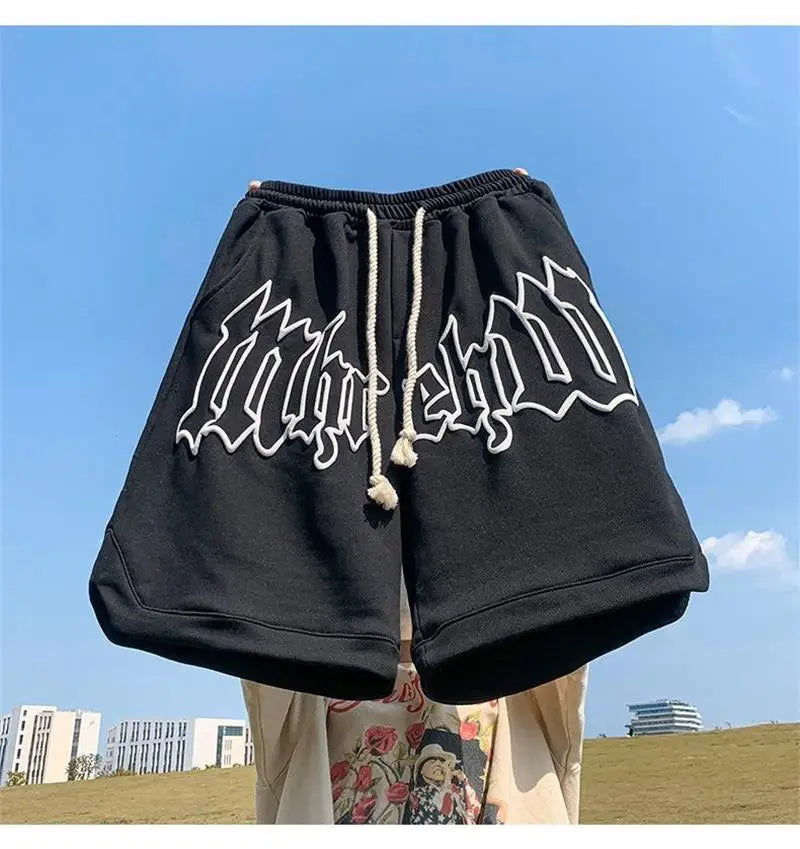Y2k Shorts For Men 2025 Summer Letter Foam Print Loose Sweatpants Gym Oversized Basketball Shorts Pants Hip Hop Streetwear 8XL