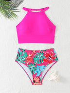 High Waist Swimsuit Sexy Halter Bikini 2025 Women Printed Swimwear Female Bathers Swimming Bathing Swim Suit Summer Beachwear