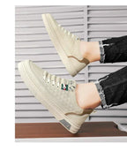 Upgrade your style with Men's Vulcanize Shoes 2025 /White Leather Casual Shoes/