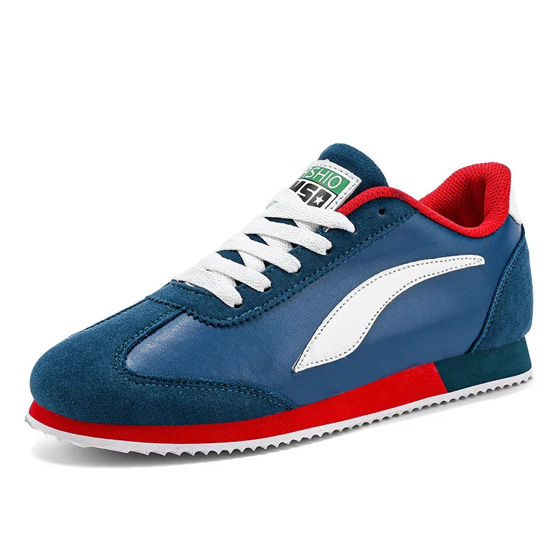 Trend Classic Running Shoes Men Suede Leather Mens Blue Sneakers Comfort Flat Jogging Shoes Man Athletic Shoes zapatillas hombre