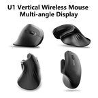 Warvank U1 Vertical Wireless Mouse Rechargeable Silent Office Mice Ergonomics DPI Adjustable For Laptop PC Computer Office Home