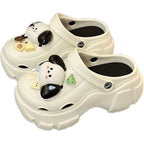 Women Sandals Cartoon Cute Dog Platform Hole Shoes Female Stepping on Poo Feeling Beach Shoes Summer 2024 New Slippers Wholesale