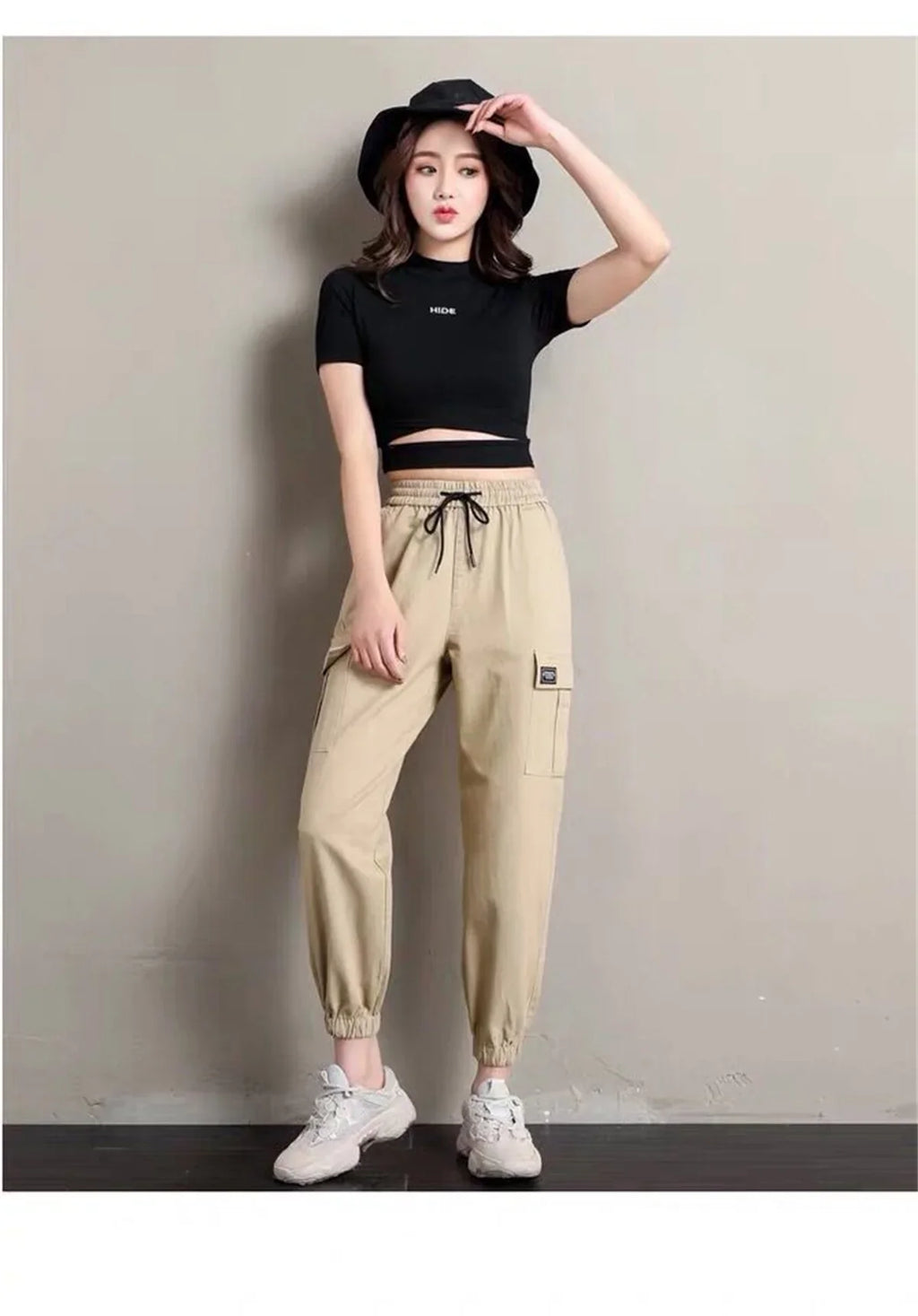 Cool Cargo Pants Women Casual Harajuku  Joggers High Waist Loose Female Hip Hop Trousers Korean Punk Pants Funny Capri Femme