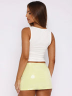 Dulzura Ribbed Sleeveless Crop Tank With Water Droplets Diamond Decorate Sexy Elegant Top Party Club Streetwear Spring Summer