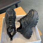 New Summer Black Women New Fashion Platform Sport designer Shoes Women Casual Chunky Sneakers Women Mesh Leather Platform Shoes