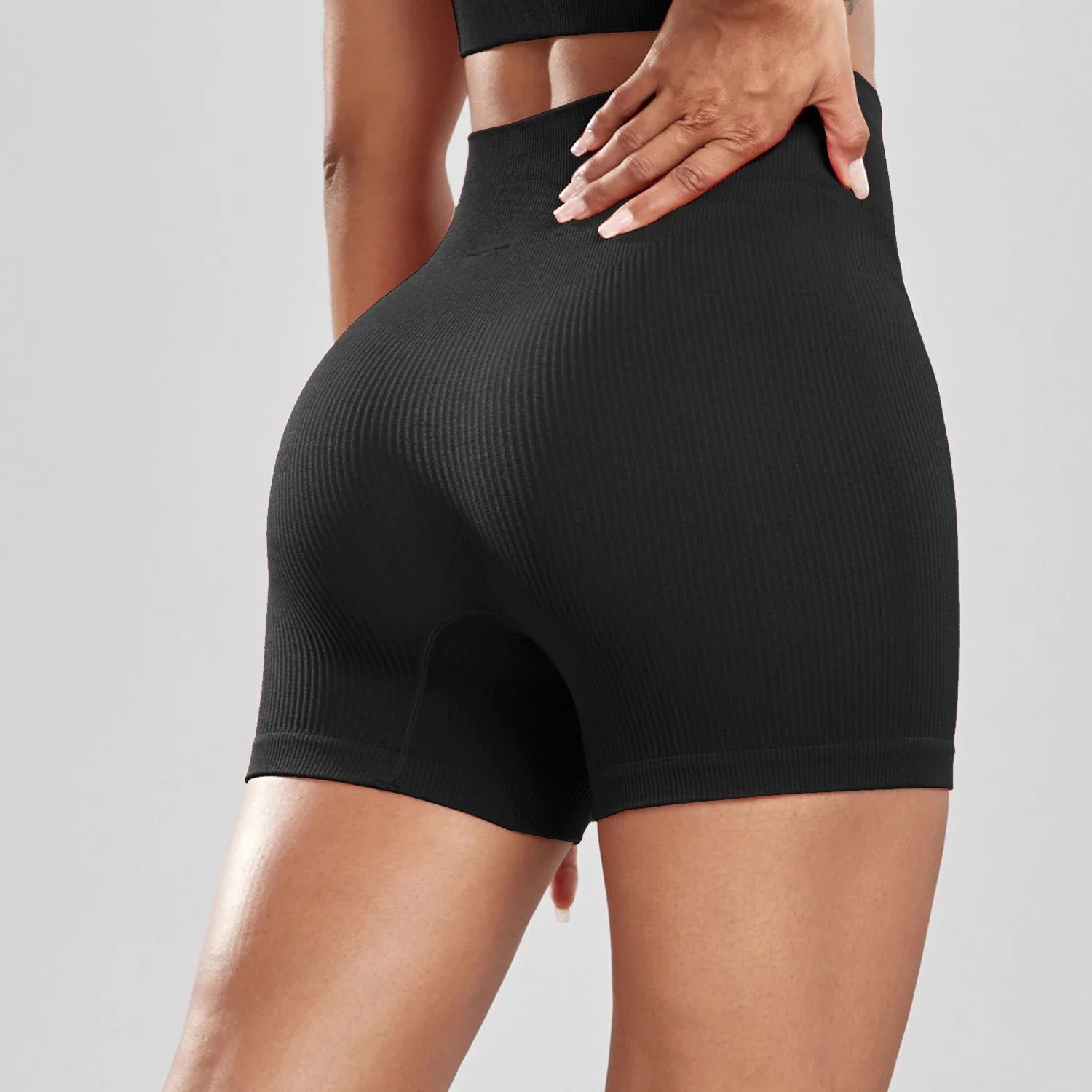 Women's Solid Color High Waist Simple Yoga Fitness Daily Ribbed Sports Cycling Leggings