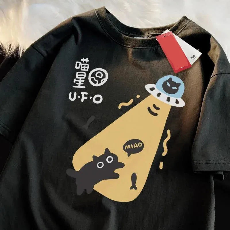 American Retro Short Sleeved T-shirt Men/Women 2025 Summer New Korean Ins Neutral Style Round Neck Top