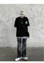 Harajuku Cat Cartoon Eating Noodles Graphic Men Women Tshirts Casual Short Sleeve Tees Japan Style Oversized T Shirt Clothing