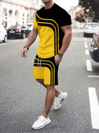 New men's outdoor running shorts for summer 2025, street fashion, casual, loose and comfortable T-shirt with soft and comfortabl