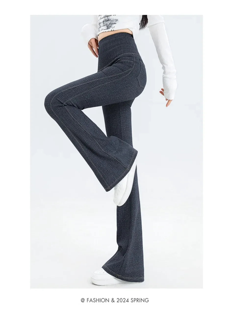 Denim Barbie Pants Women Clothing Wear Slightly High Waist Slim Hip Lift 2024 Spring and Autumn New Solid Sports Women Pants