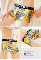 Lightweight Ice Silk Mens Underwear Elastic waistband Boyshorts Cotton 3D-Pouth Youth Boxer shorts Loose Male Boxer Underpants