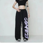 American Star Print Women Oversized Pants High Waist Loose Casual Sports Pants for Women Spring Summer Thin Woman Trouser Y2K