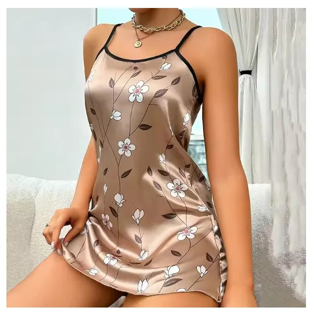 Women Nightdress Sexy Sleepwear Pajamas Nightgowns Slip Skirt Loungewear Nightie Ladies Summer Casual Home Clothes Pyjama Femme