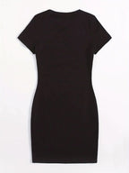 Women's plus size summer red lip LOVE print Tops tee O-neck Short Sleeve  short sleeved round neck slim fit casual T-shirt dress