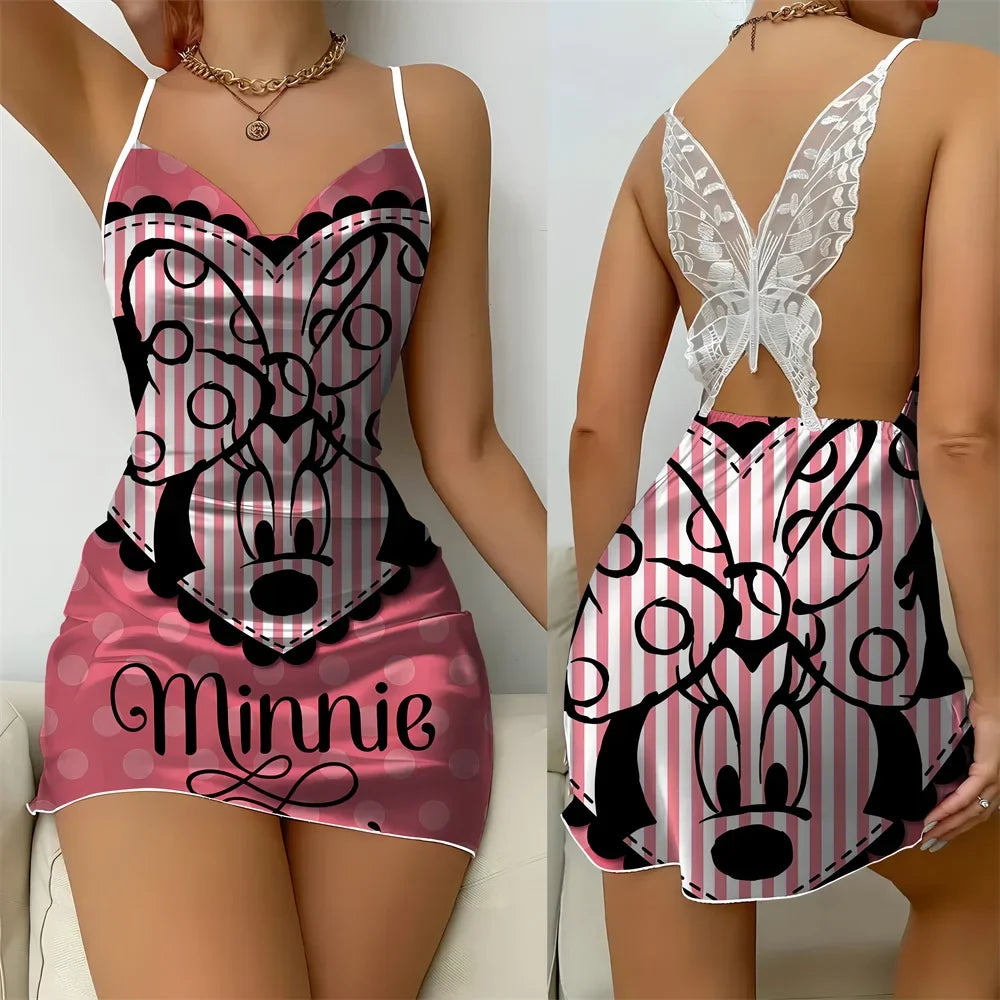 Back Butterfly Hollow out Design Women's Nightwear Romantic Female Suspender Sleeping Dress Summer Comfortable Pajama for Women