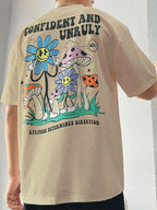 Confident And Unruly Attitude Determines Direction Men T Shirt Cotton Shirt Street Loose T-Shirts Summer Breathable Short Sleeve