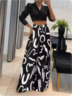 Fashion Colorful Printed Elastic Pants Women Elegant Wide Leg Pants Women Casual Loose Trousers