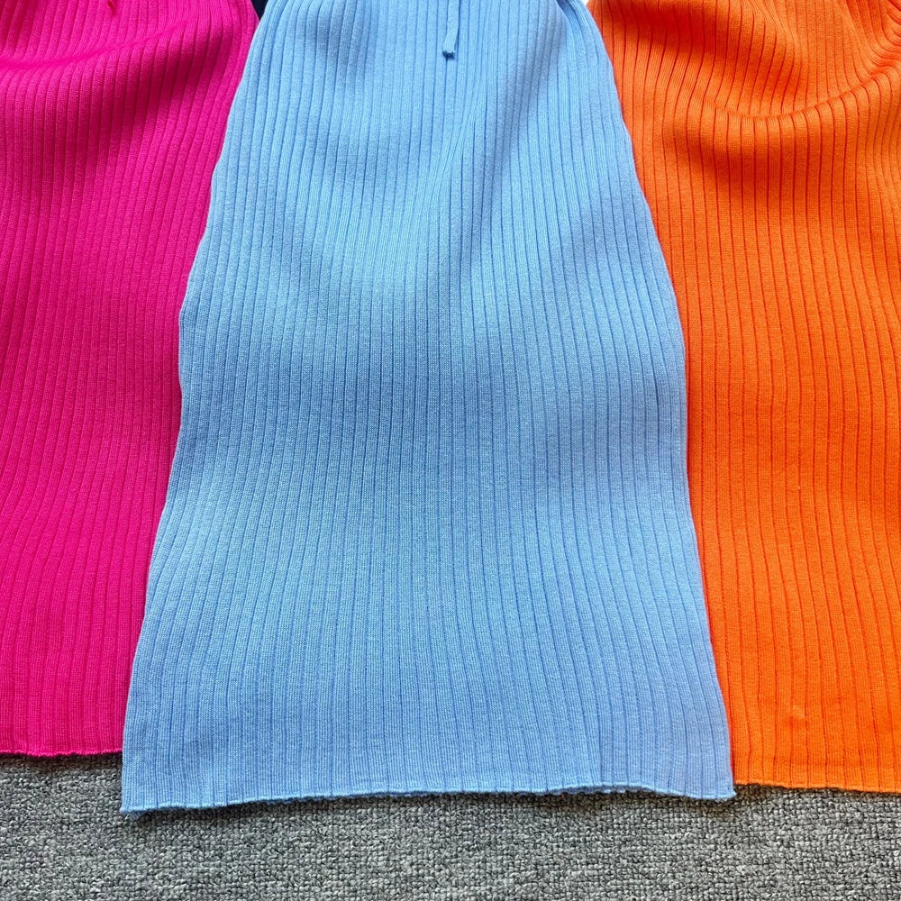 YuooMuoo Chic Fashion Sexy Package Hips Knitted Mini Dress 2O25 New Slim Elastic Rib Knitted Summer Dress Lady Streetwear Outfit